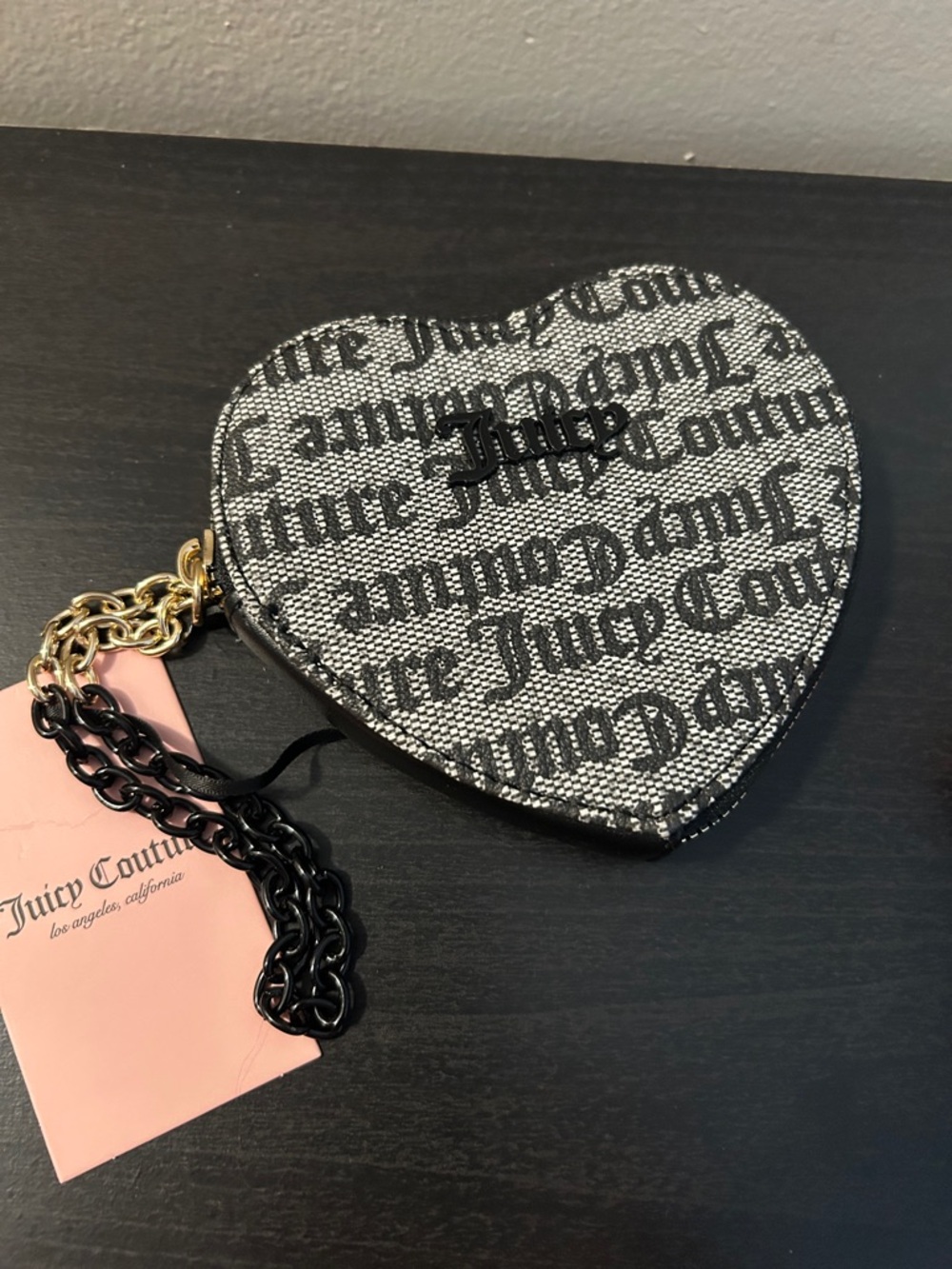 Heart-Shaped Black and gold Crossbody Bag - Designer Style